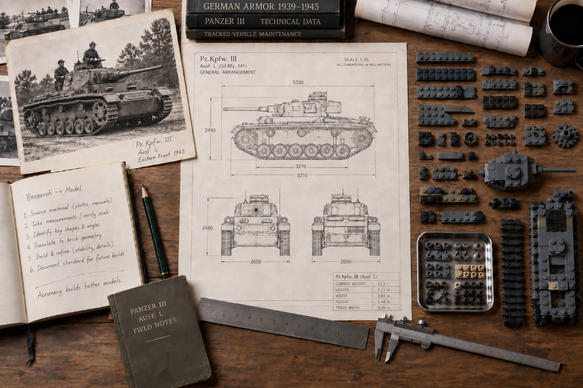 Bunker Bricks Panzer III research and engineering desk